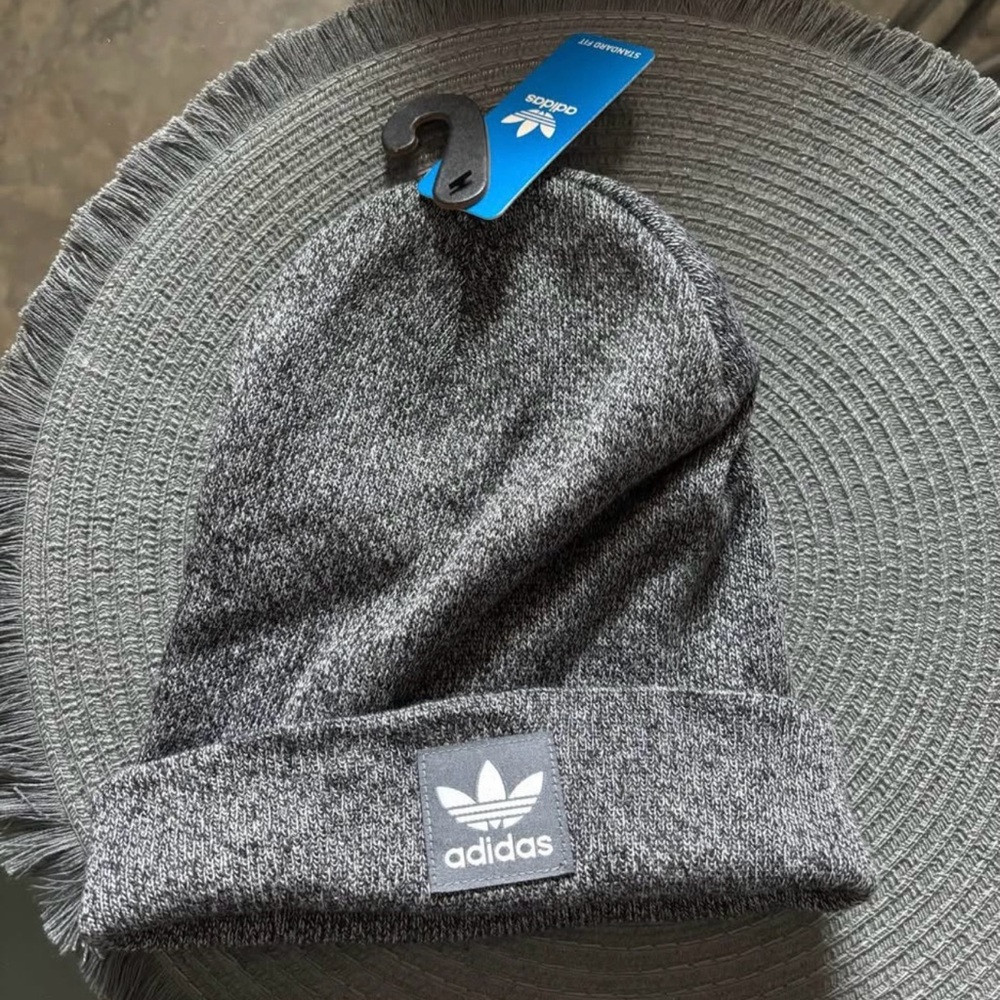 Adidas Heathered Gray Knit Beanie